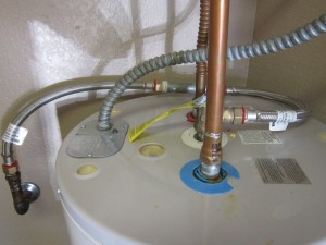 The flex hose should not be used to vent the TPR valve. It restricts the valve efficiency and may cause the water heater to explode when overheated.